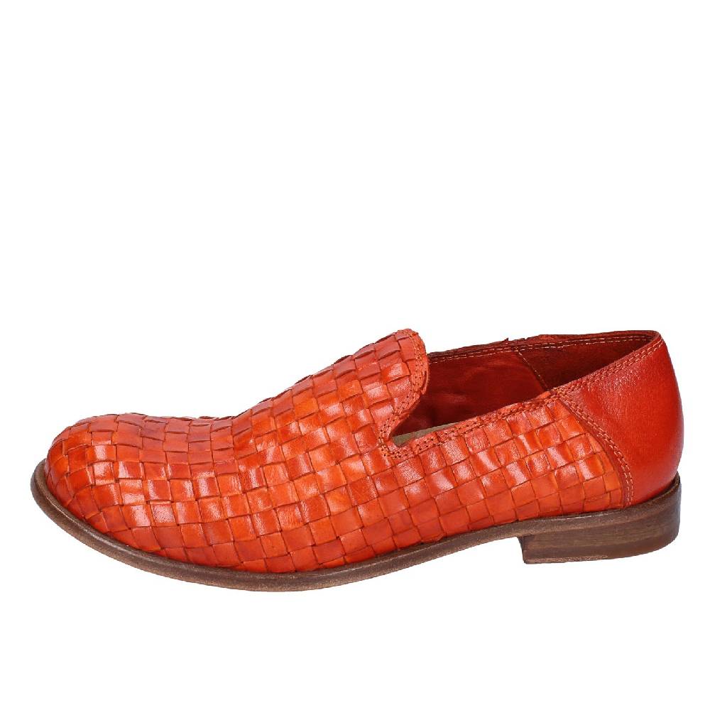 scarpe donna MOMA mocassini arancione pelle marrone 39410F VINTAGE EX498 Moda