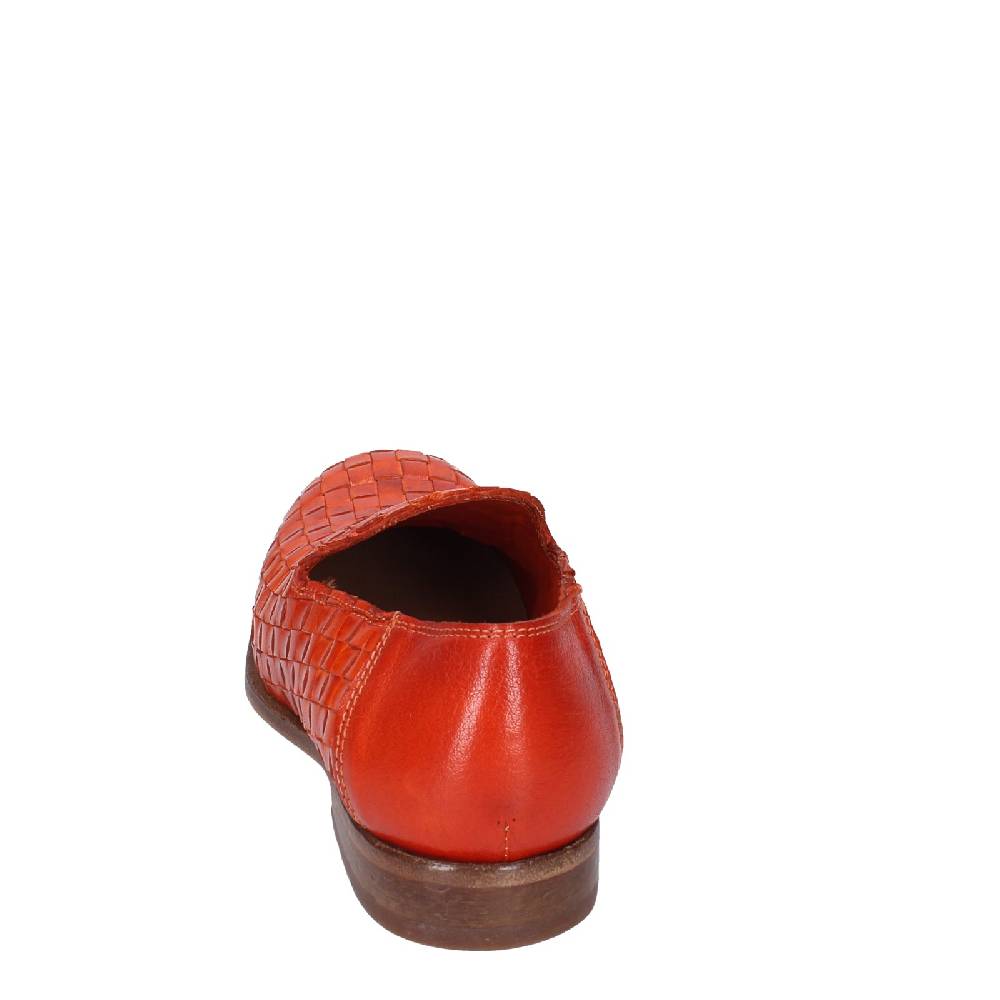 scarpe donna MOMA mocassini arancione pelle marrone 39410F VINTAGE EX498 Moda