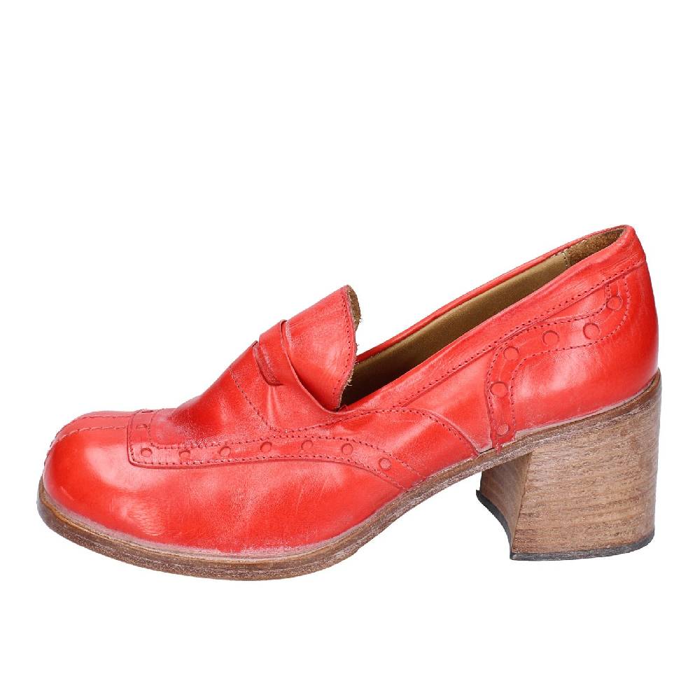 scarpe donna MOMA mocassini rosso pelle 47406E VINTAGE EX487 Italy