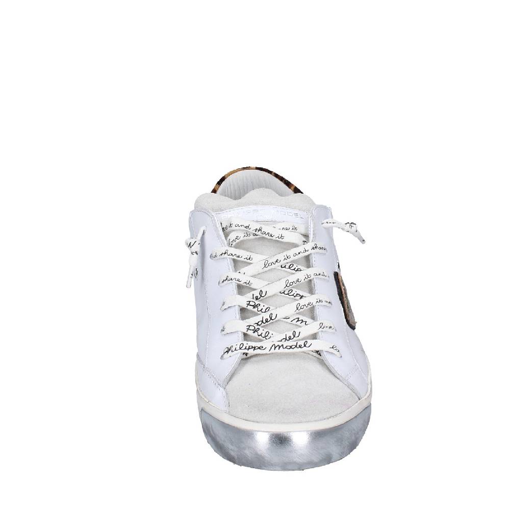 scarpe donna PHILIPPE MODEL sneakers bianco paillettes viola camoscio VINT EX368 2025