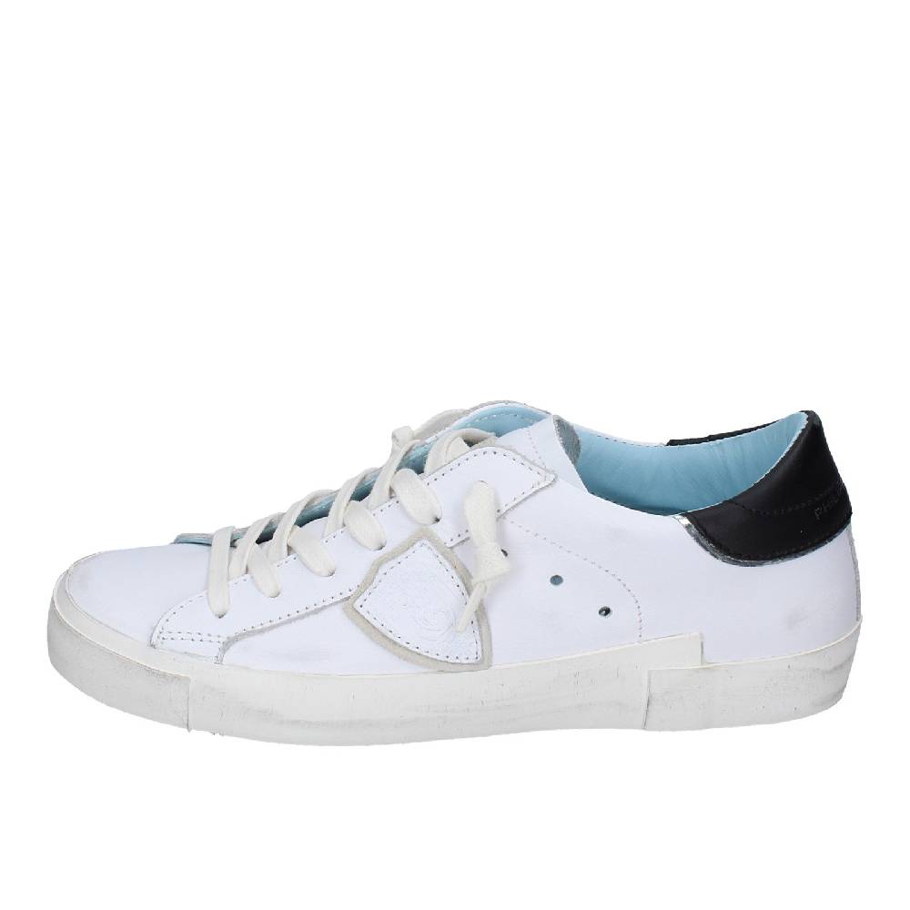 scarpe donna PHILIPPE MODEL sneakers bianco pelle nero VINTAGE EX355 In Linea