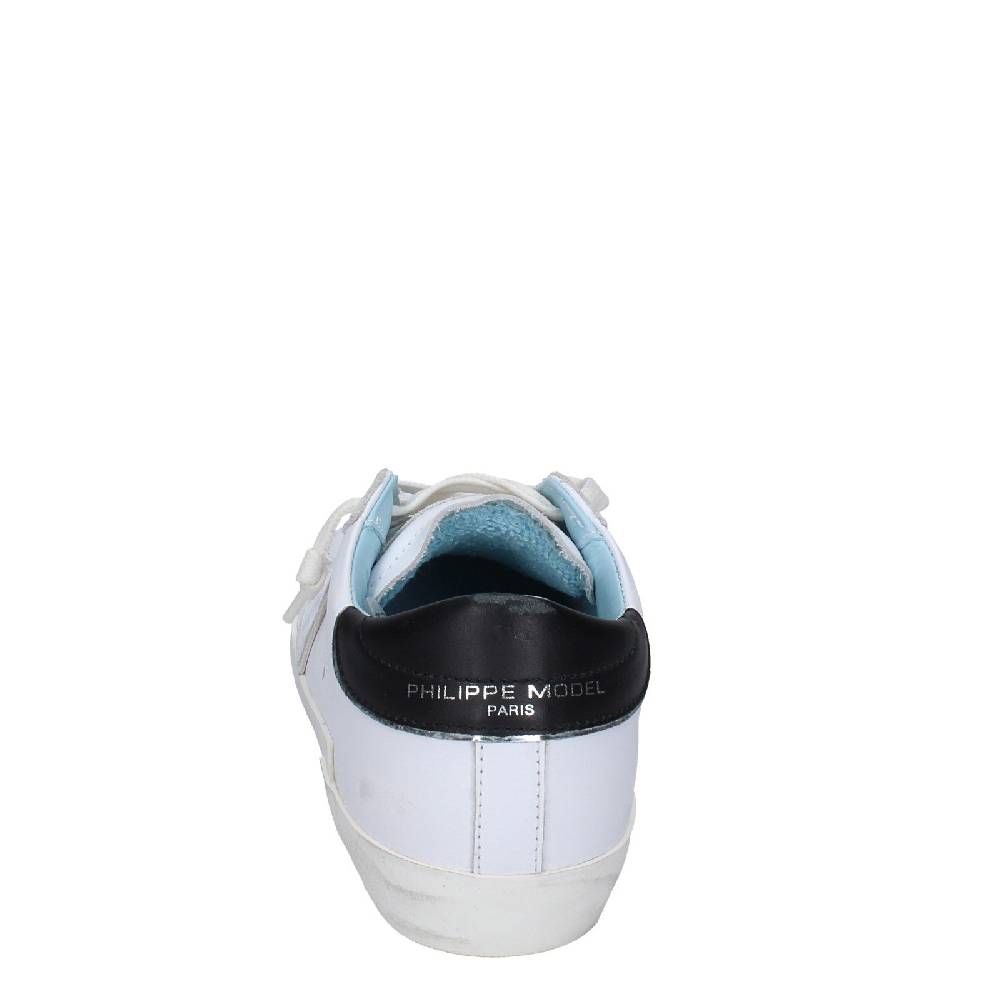 scarpe donna PHILIPPE MODEL sneakers bianco pelle nero VINTAGE EX355 In Linea