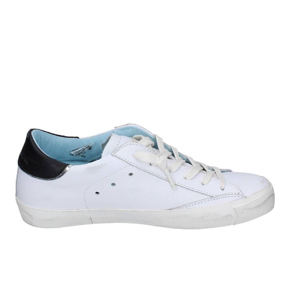 scarpe donna PHILIPPE MODEL sneakers bianco pelle nero VINTAGE EX355 In Linea