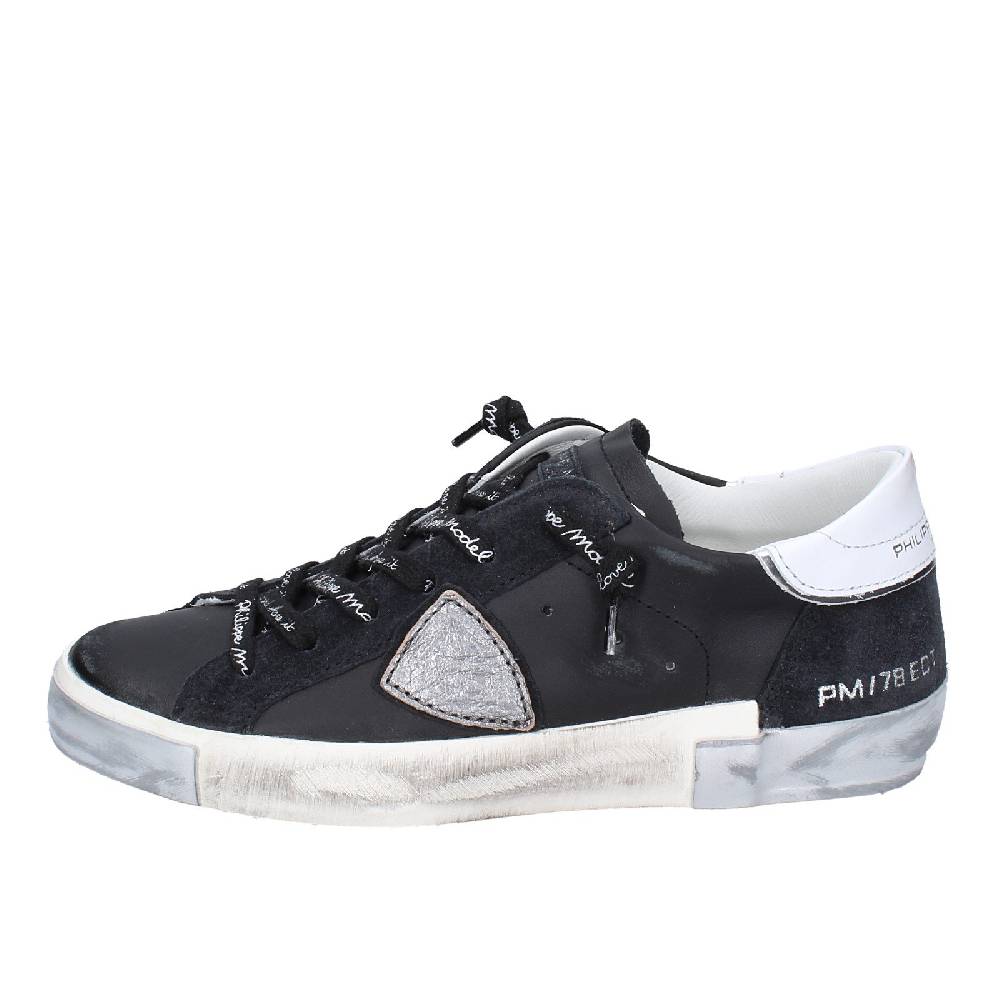 scarpe donna PHILIPPE MODEL sneakers nero pelle camoscio VINTAGE EX358 Vendita