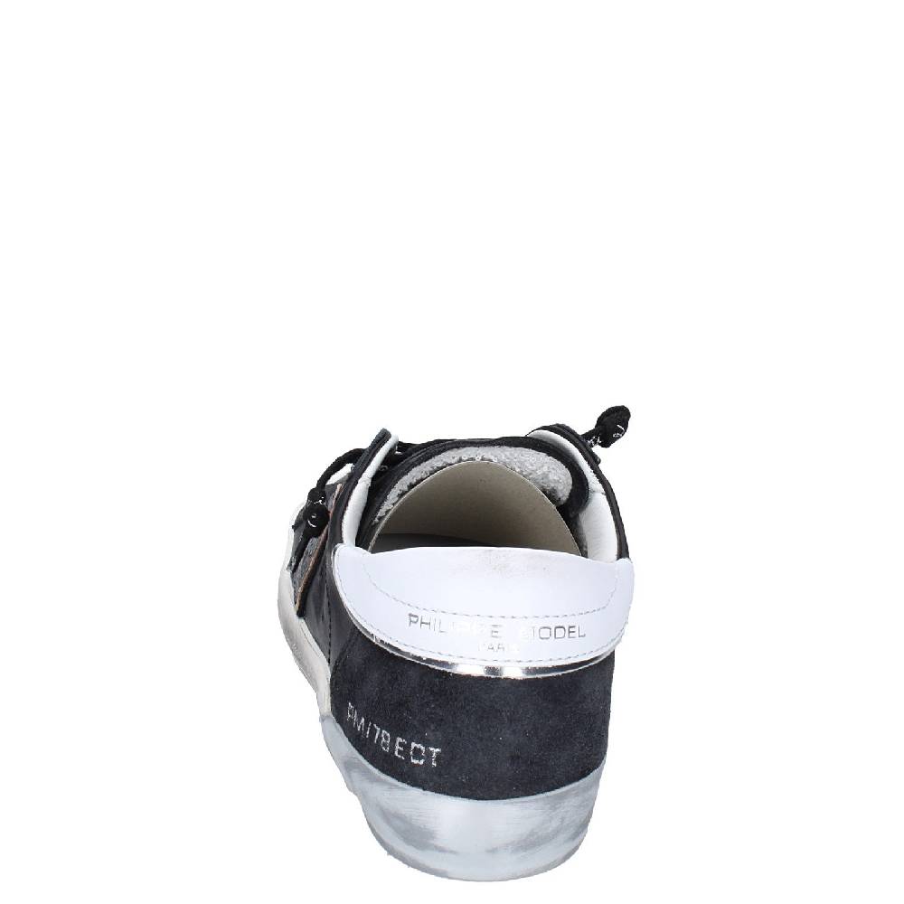 scarpe donna PHILIPPE MODEL sneakers nero pelle camoscio VINTAGE EX358 Vendita