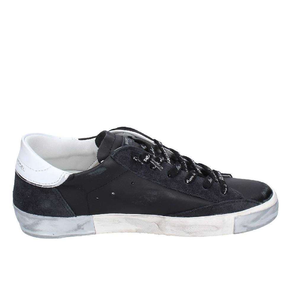 scarpe donna PHILIPPE MODEL sneakers nero pelle camoscio VINTAGE EX358 Vendita