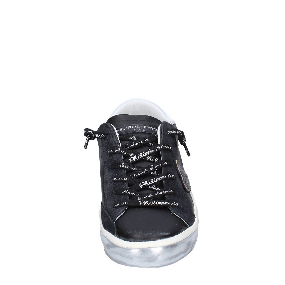 scarpe donna PHILIPPE MODEL sneakers nero pelle camoscio VINTAGE EX358 Vendita