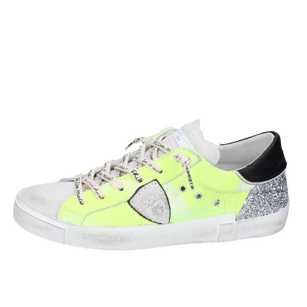 scarpe donna PHILIPPE MODEL sneakers giallo pelle camoscio VINTAGE EX365 Spedizione Gratuita