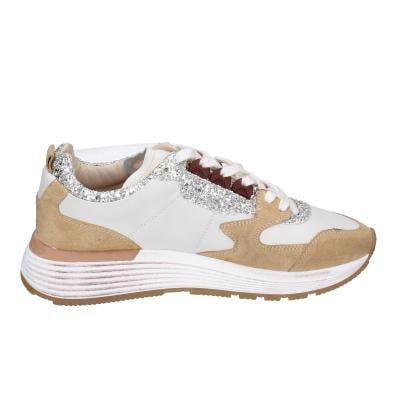 scarpe donna MOMA sneakers marrone pelle beige glitter 3AS401-CR1 BC65 Negozi Online