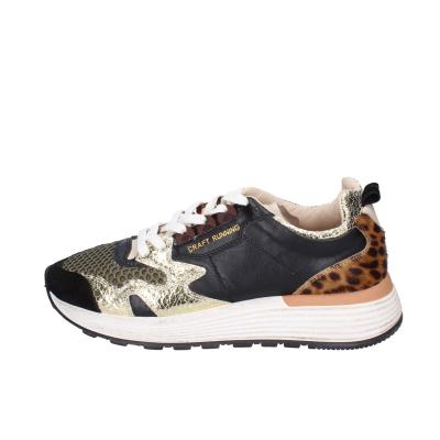 scarpe donna MOMA sneakers nero pelle oro tessuto 3AS401-CR17 BC801 Acquista Ora