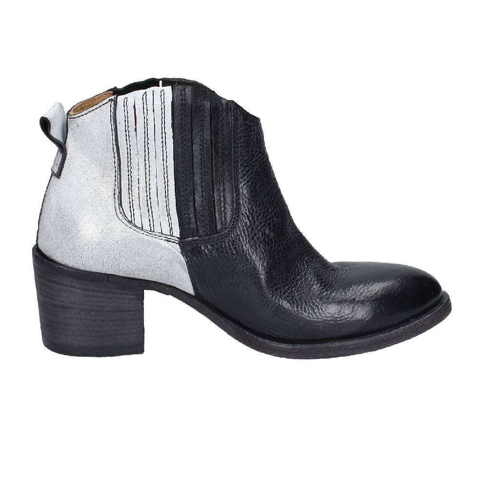 scarpe donna MOMA stivaletti nero pelle grigio 33403B VINTAGE EX393 Saldi Di Fabbrica
