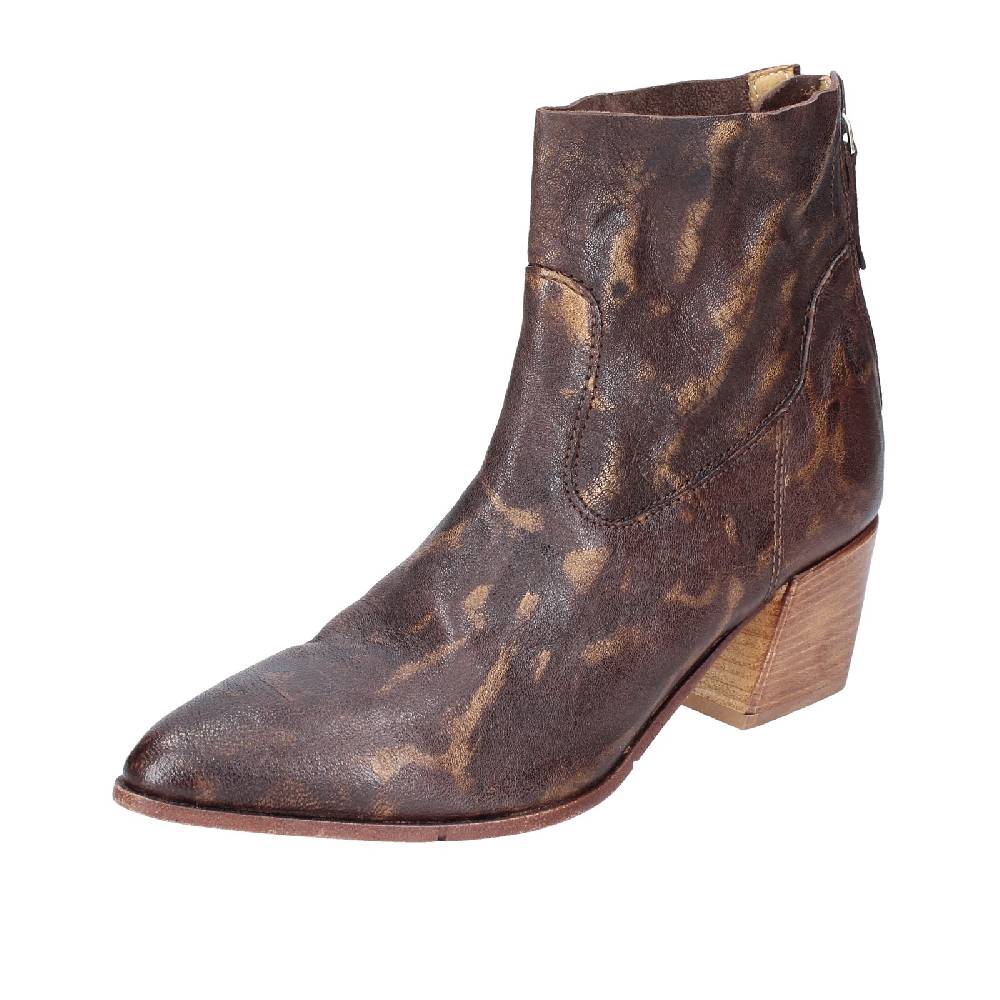 scarpe donna MOMA stivaletti marrone pelle oro 41401C VINTAGE EX400 I Più Venduti
