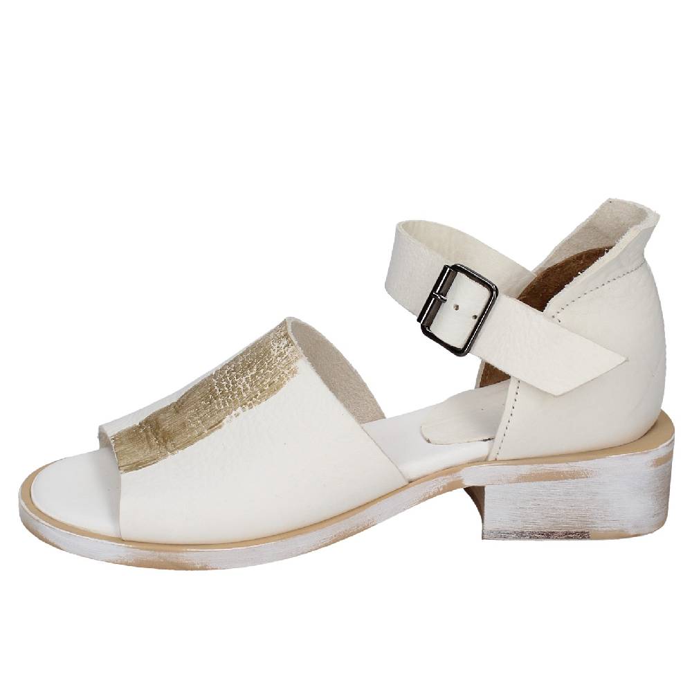 scarpe donna MOMA sandali bianco pelle oro 35403G VINTAGE EX403 Economico