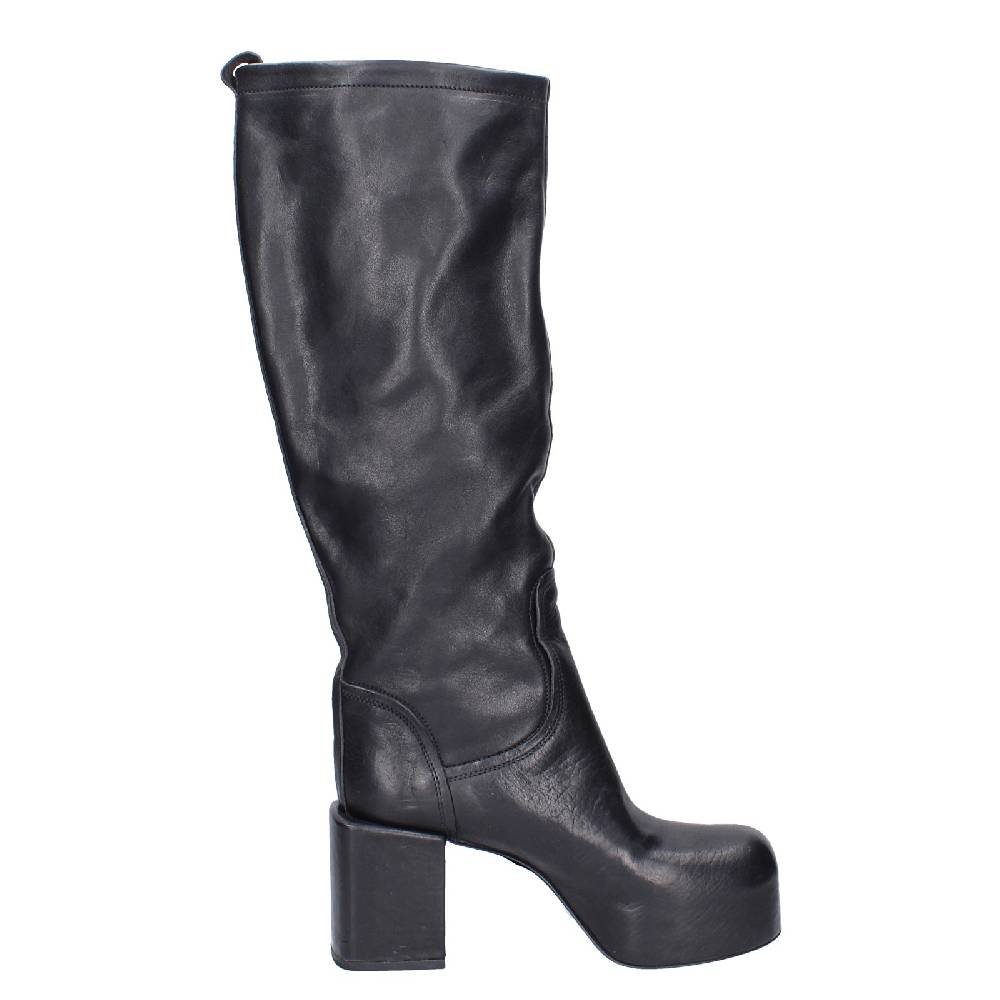 scarpe donna MOMA stivali nero pelle VINTAGE EX524 In Vendita