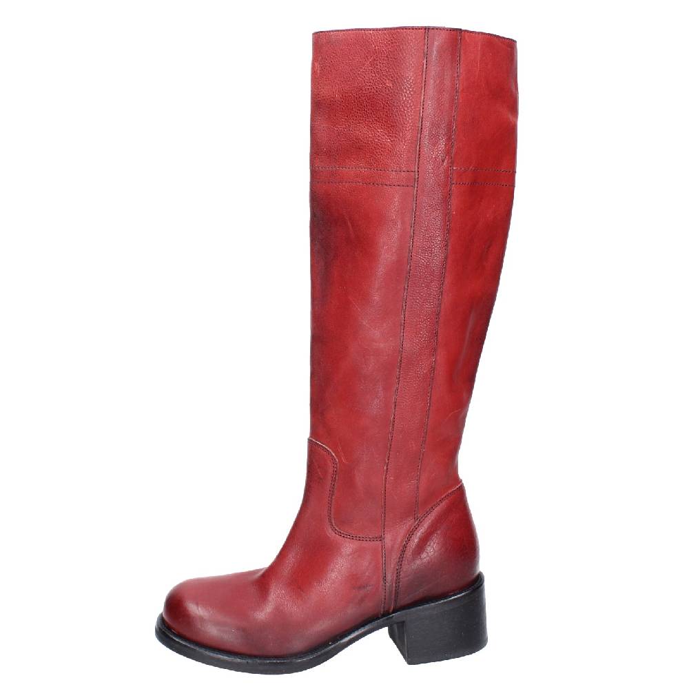 scarpe donna MOMA stivali rosso pelle 72306D VINTAGE EX515 Saldi