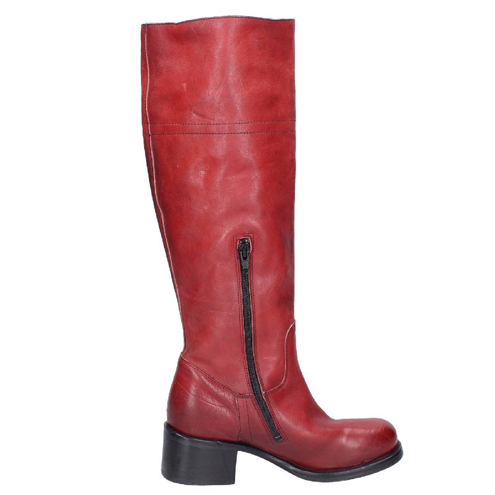 scarpe donna MOMA stivali rosso pelle 72306D VINTAGE EX515 Saldi