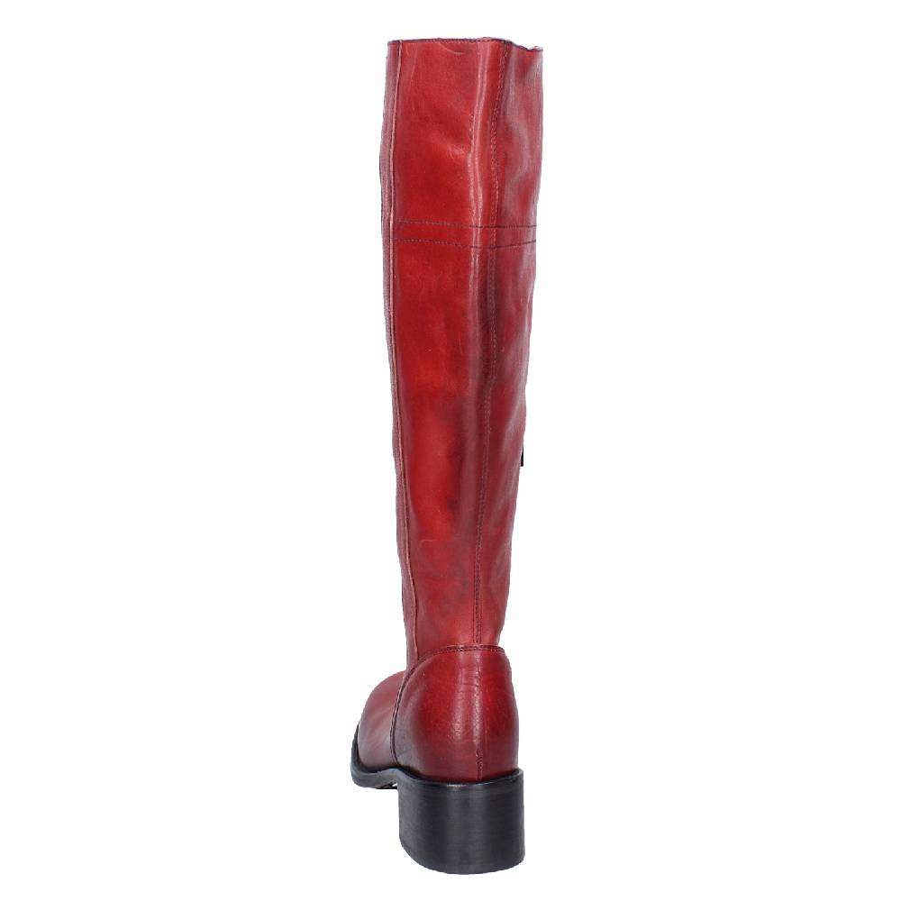 scarpe donna MOMA stivali rosso pelle 72306D VINTAGE EX515 Saldi