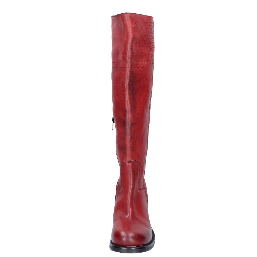 scarpe donna MOMA stivali rosso pelle 72306D VINTAGE EX515 Saldi