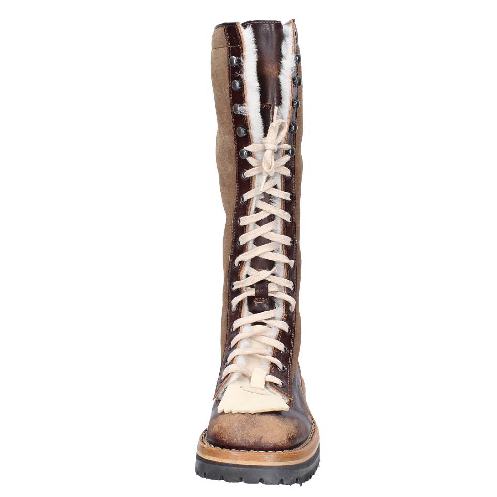 scarpe donna MOMA stivali marrone pelle camoscio 81304D VINTAGE EX514 Vendita Calda
