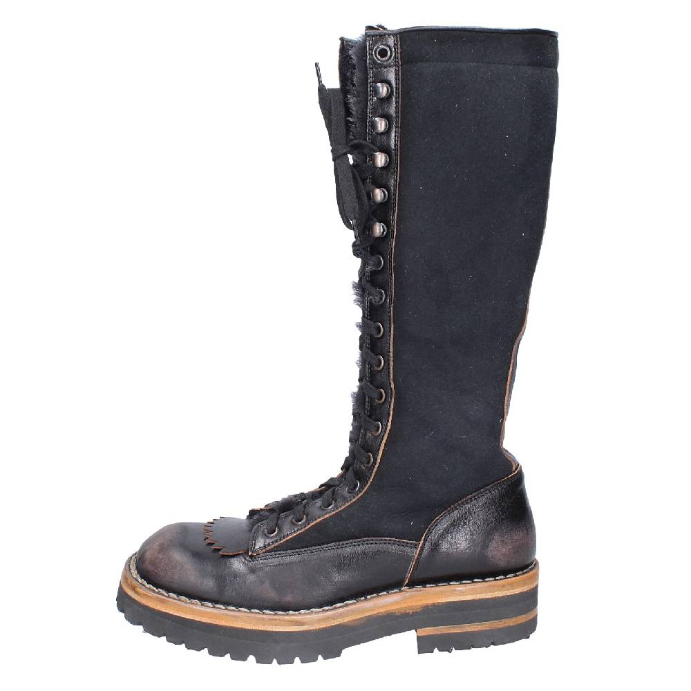 scarpe donna MOMA stivali nero pelle camoscio 81304D VINTAGE EX513 Vendita Economica