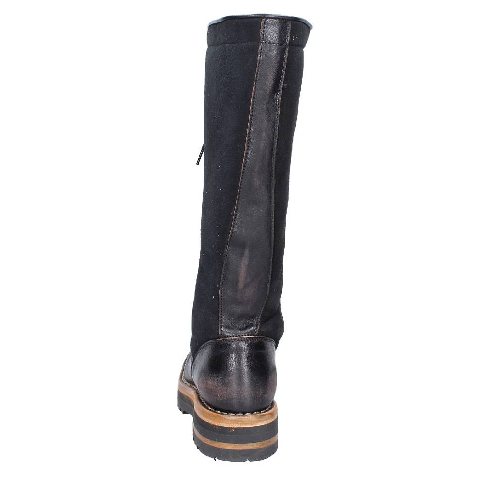 scarpe donna MOMA stivali nero pelle camoscio 81304D VINTAGE EX513 Vendita Economica