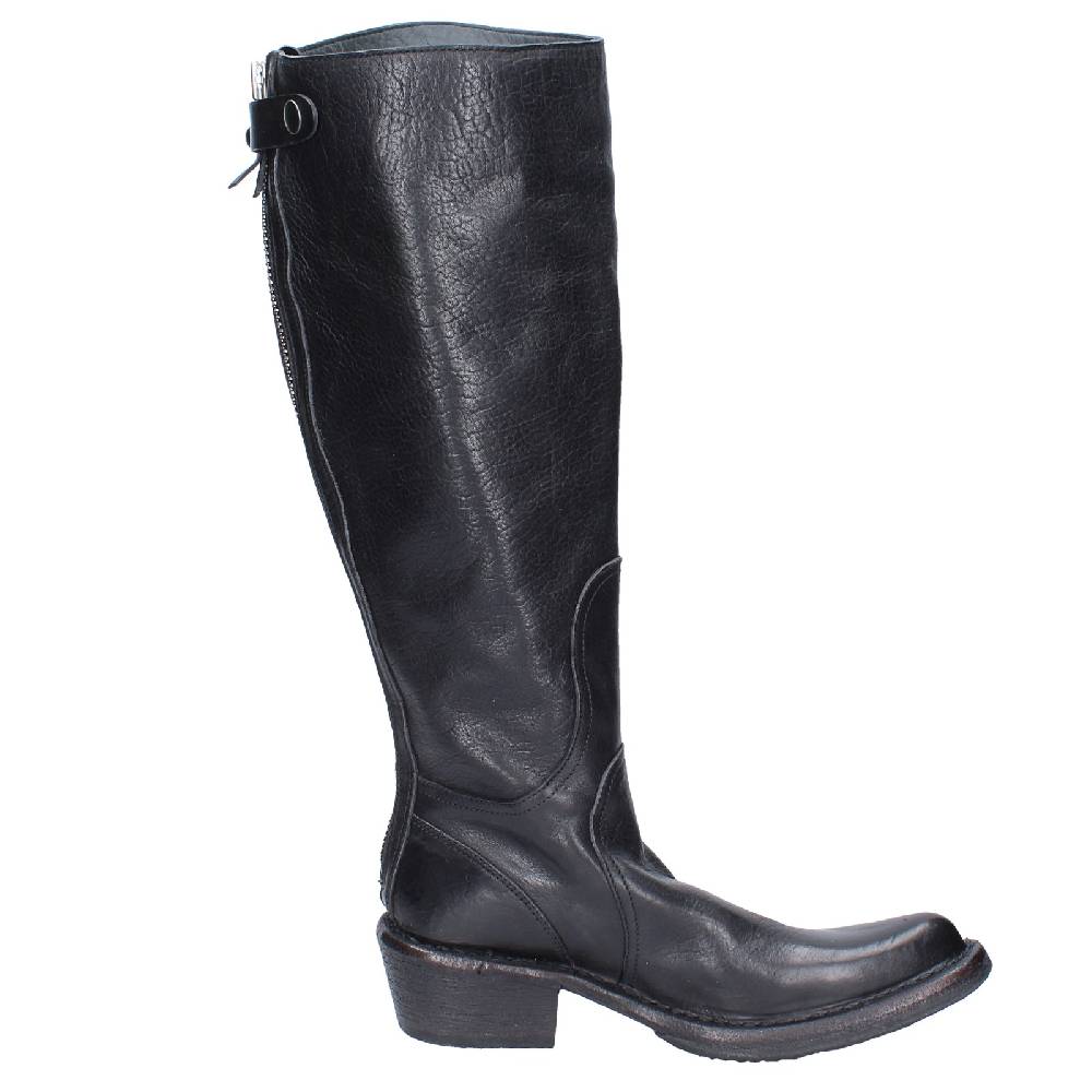 scarpe donna MOMA stivali nero pelle 77303D VINTAGE EX521 Qualità