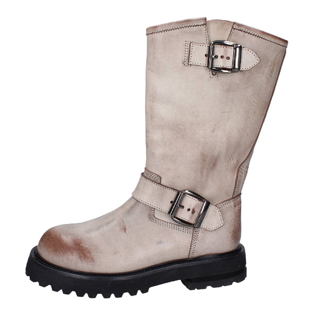 scarpe donna MOMA stivali marrone pelle beige 1DW340 VINTAGE EX517 Vendite Flash