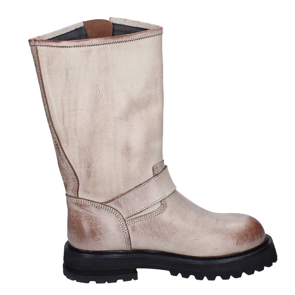 scarpe donna MOMA stivali marrone pelle beige 1DW340 VINTAGE EX517 Vendite Flash