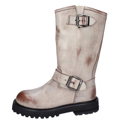 scarpe donna MOMA stivali marrone pelle beige 1DW340 VINTAGE BD924 Moda