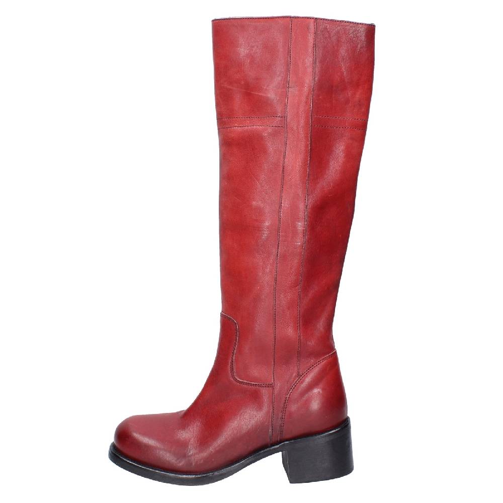 scarpe donna MOMA stivali rosso pelle VINTAGE EX523 Italia