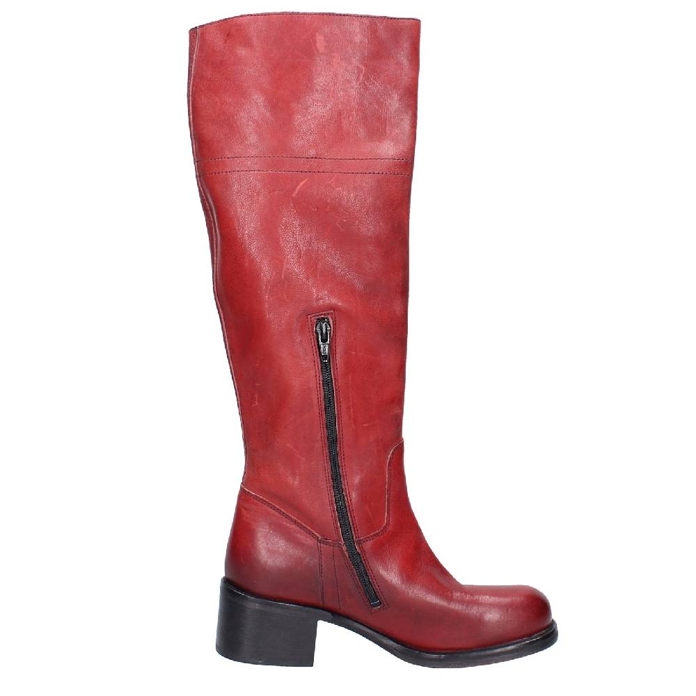 scarpe donna MOMA stivali rosso pelle VINTAGE EX523 Italia