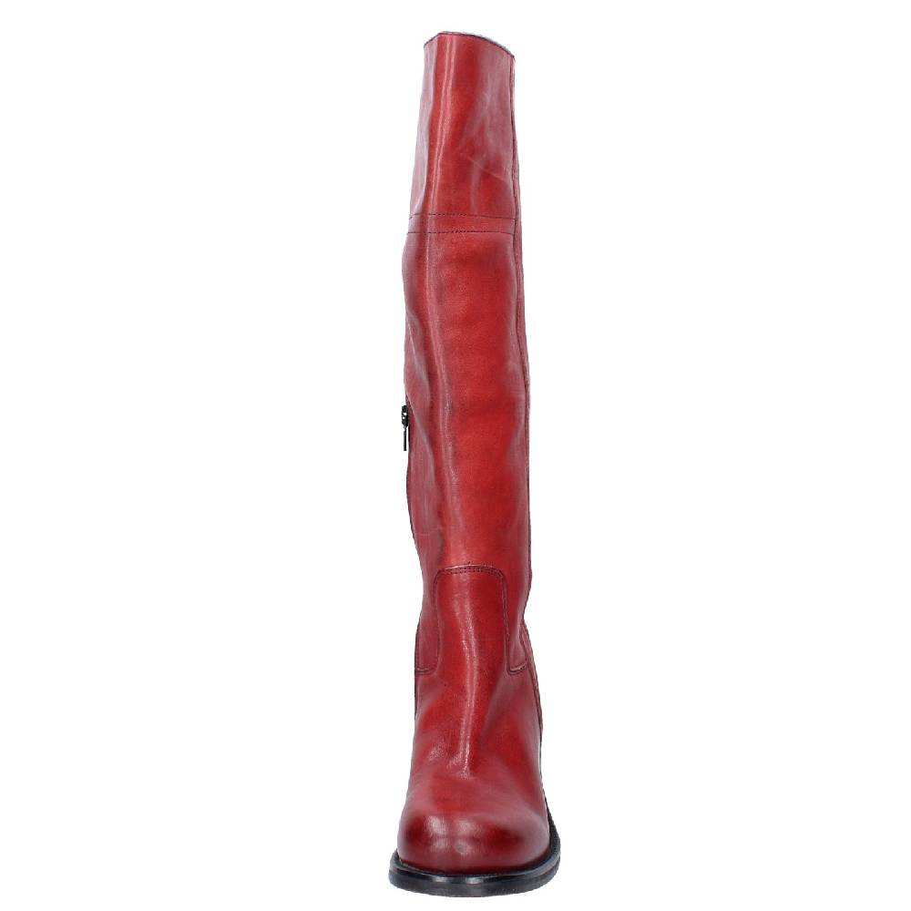 scarpe donna MOMA stivali rosso pelle VINTAGE EX523 Italia