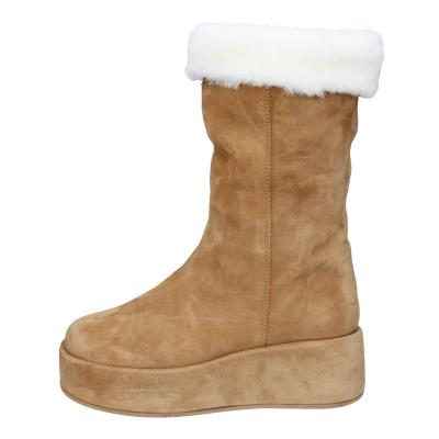 scarpe donna MOMA stivali marrone camoscio pelliccia 1CW331 VINTAGE BD842 In Linea