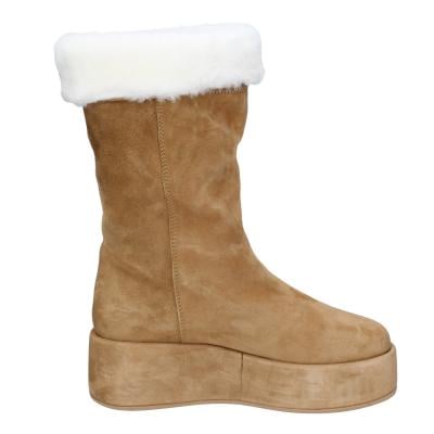 scarpe donna MOMA stivali marrone camoscio pelliccia 1CW331 VINTAGE BD842 In Linea