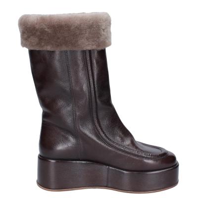 scarpe donna MOMA stivali marrone pelle pelliccia 1CW333 VINTAGE BD921 Nuovo