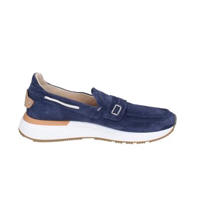 scarpe uomo MOMA mocassini blu camoscio 4FS413-CRPG BC818 Sottocosto