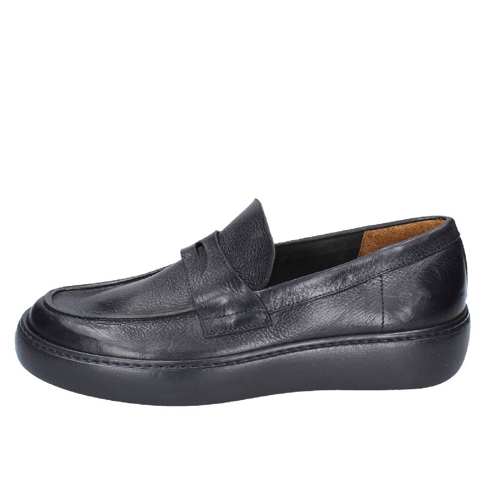 scarpe uomo MOMA mocassini nero pelle 11402E VINTAGE EX385 Saldi Di Fabbrica