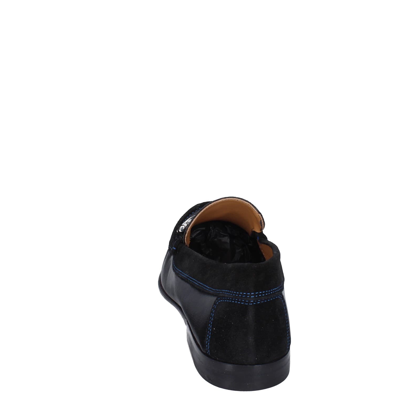 scarpe uomo DONALD PLINER mocassini nero pelle lucida camoscio EY136 Economico