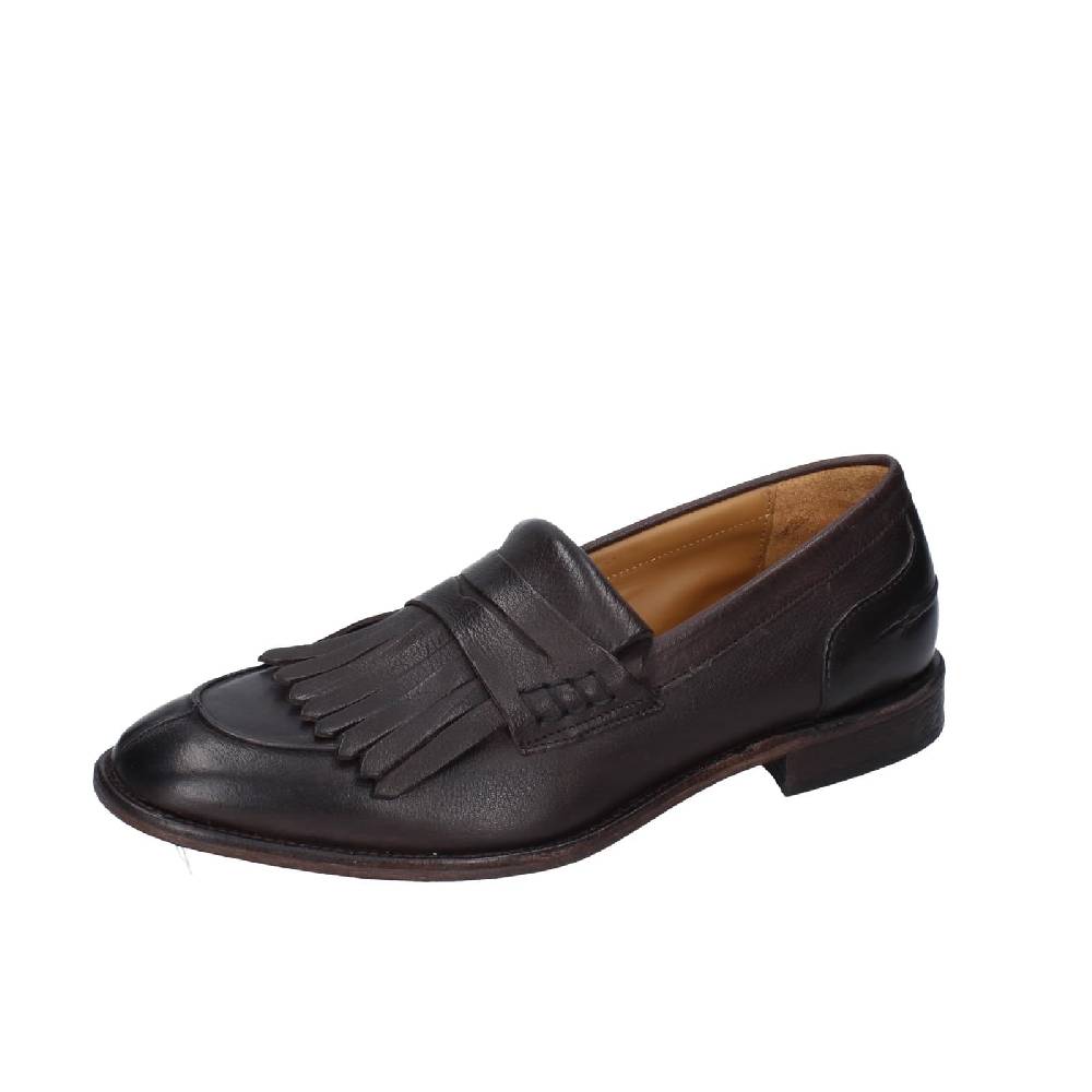 scarpe uomo MANIFATTURE ETRUSCHE mocassini marrone pelle EZ835 Outlet