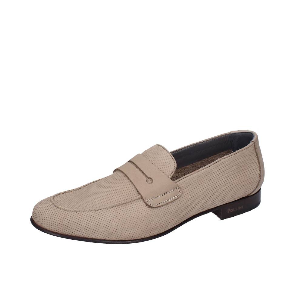scarpe uomo POLLINI mocassini marrone pelle scamosciata EY33 In Vendita