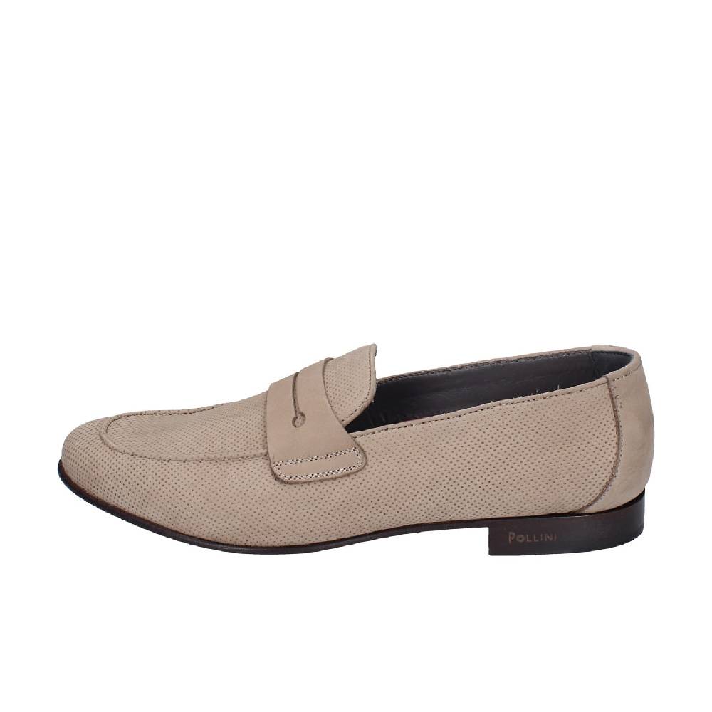 scarpe uomo POLLINI mocassini marrone pelle scamosciata EY33 In Vendita