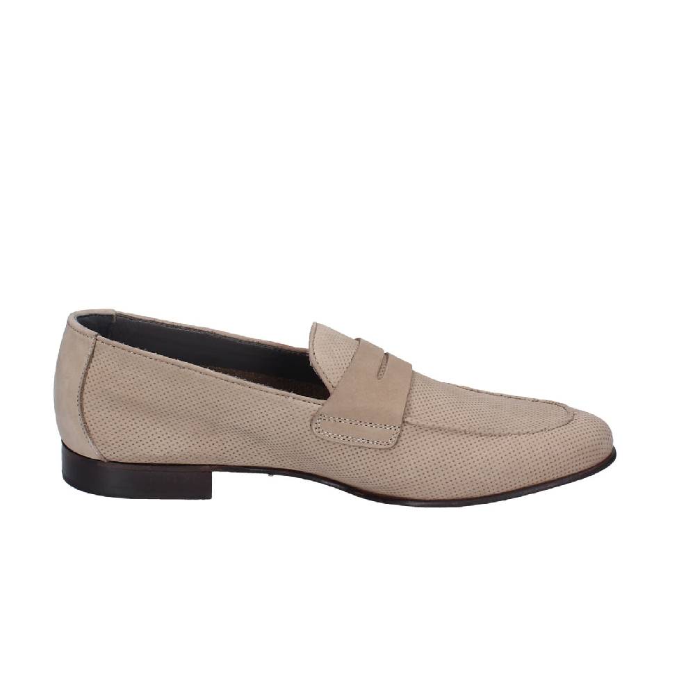scarpe uomo POLLINI mocassini marrone pelle scamosciata EY33 In Vendita
