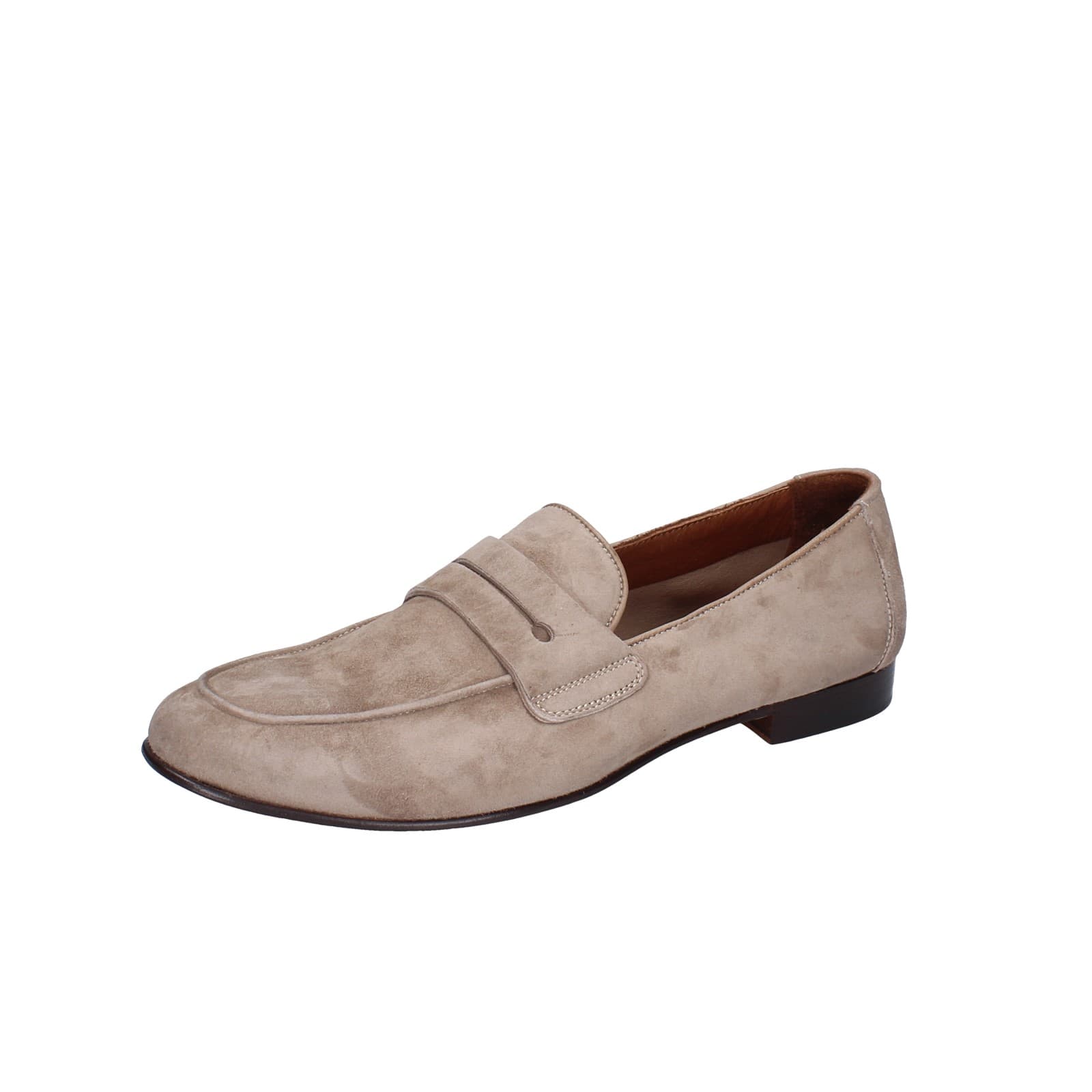 scarpe uomo POLLINI mocassini marrone camoscio EY38 Saldi
