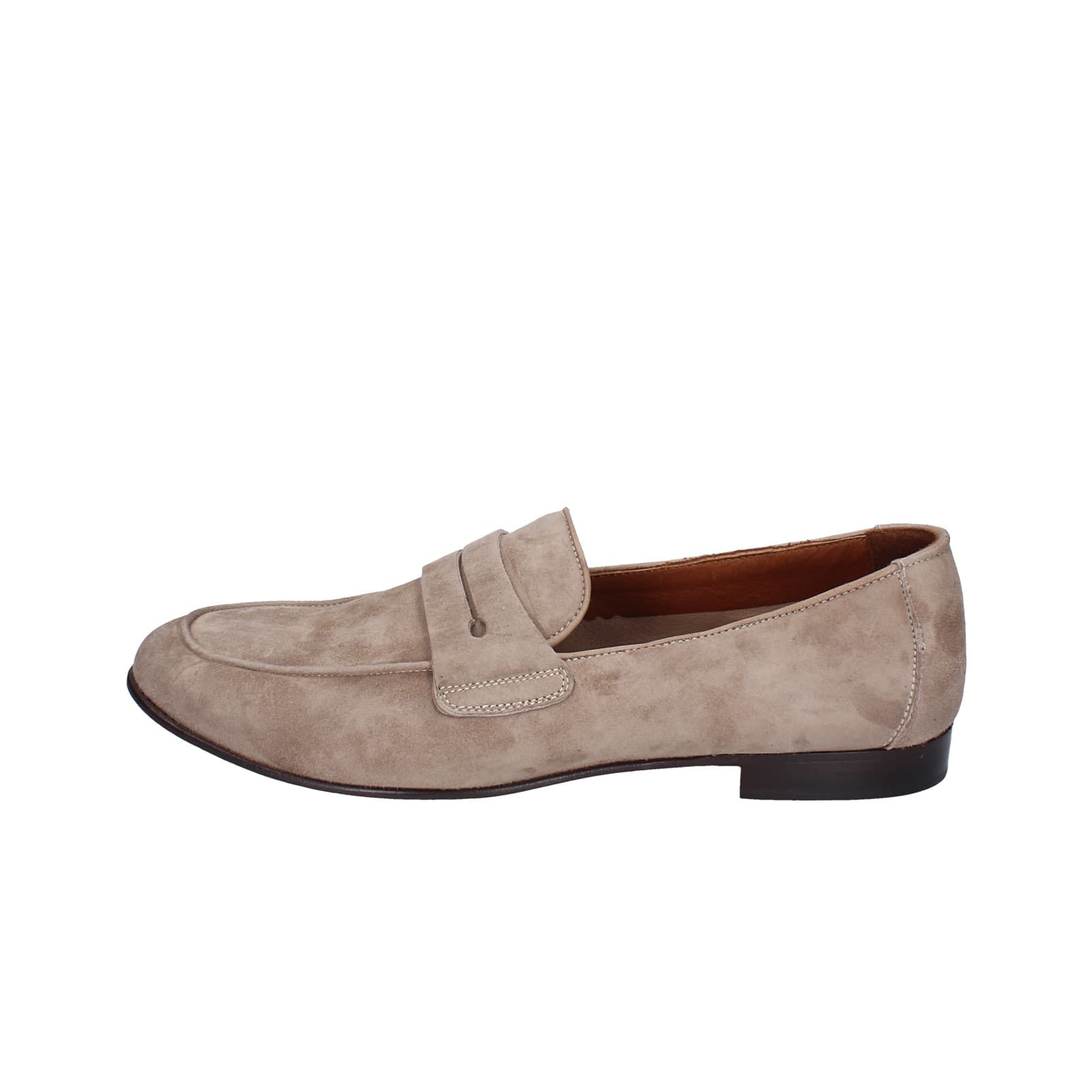 scarpe uomo POLLINI mocassini marrone camoscio EY38 Saldi