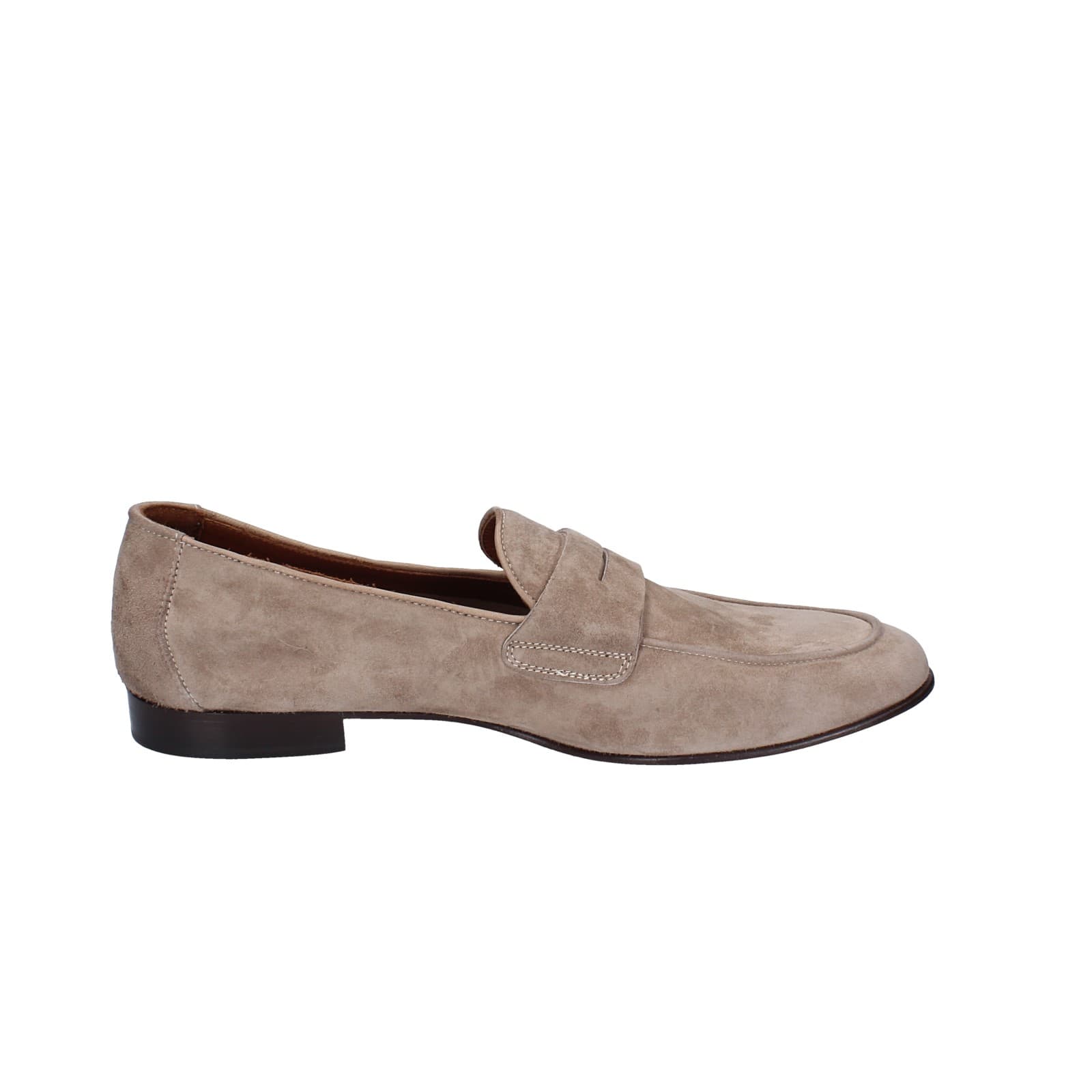 scarpe uomo POLLINI mocassini marrone camoscio EY38 Saldi