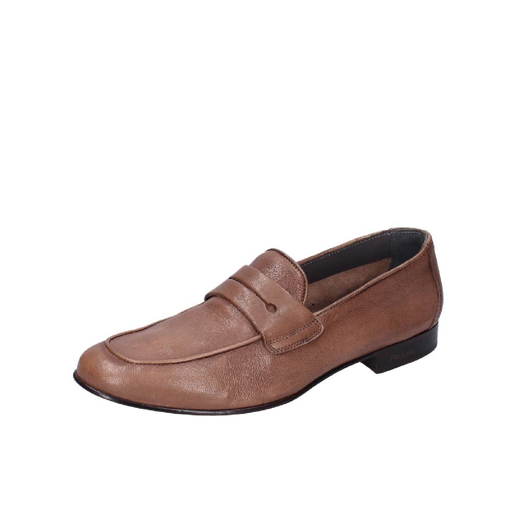 scarpe uomo POLLINI mocassini marrone pelle EY34 Offerte