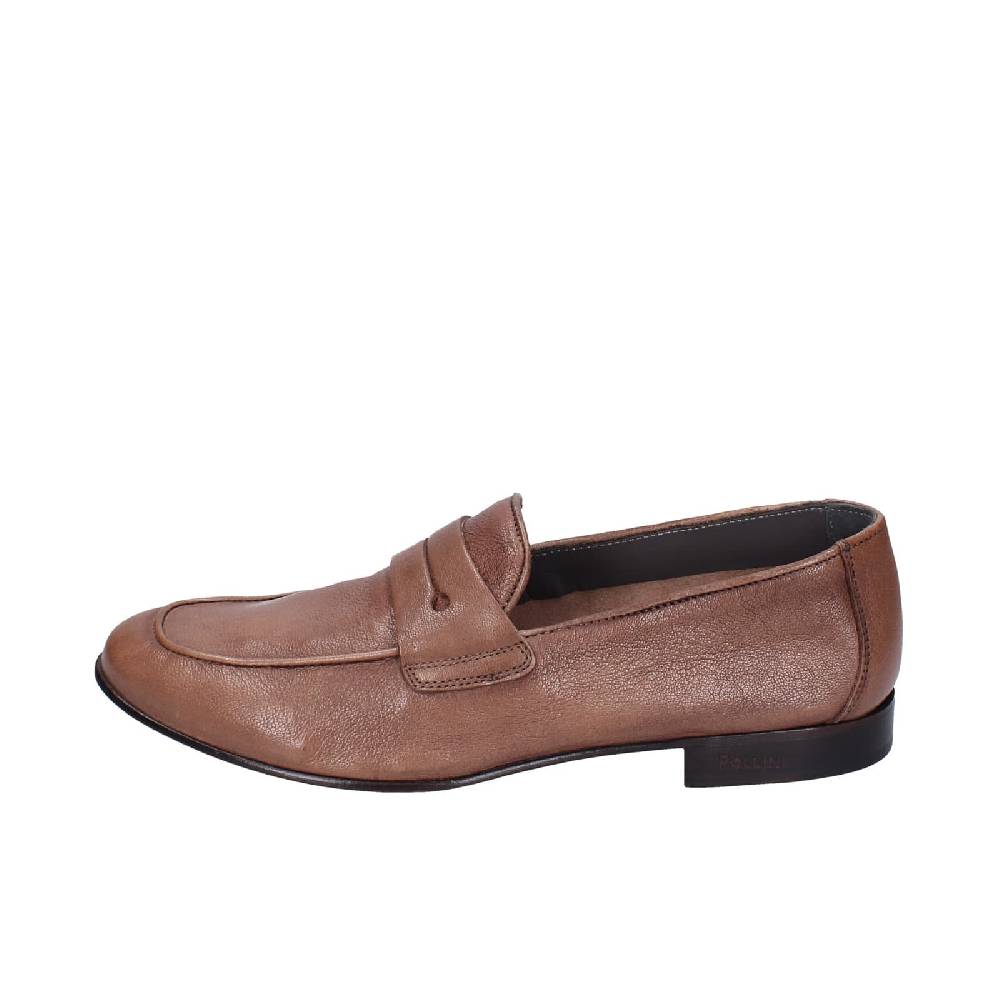 scarpe uomo POLLINI mocassini marrone pelle EY34 Offerte