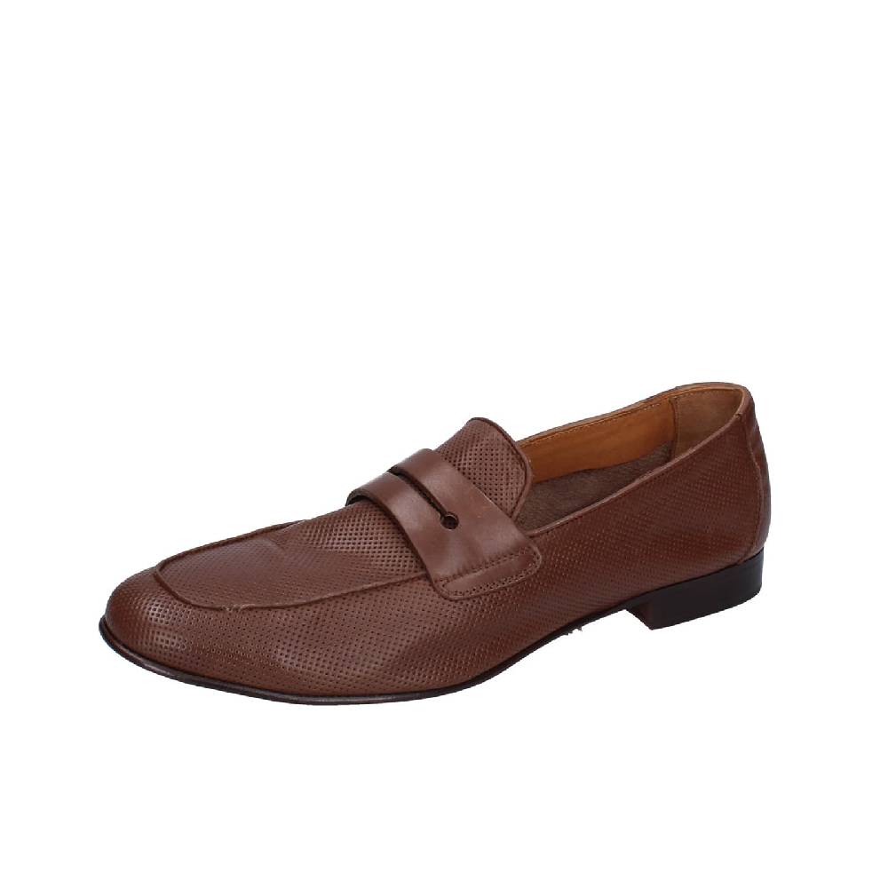 scarpe uomo POLLINI mocassini marrone pelle EY39 Hotsell