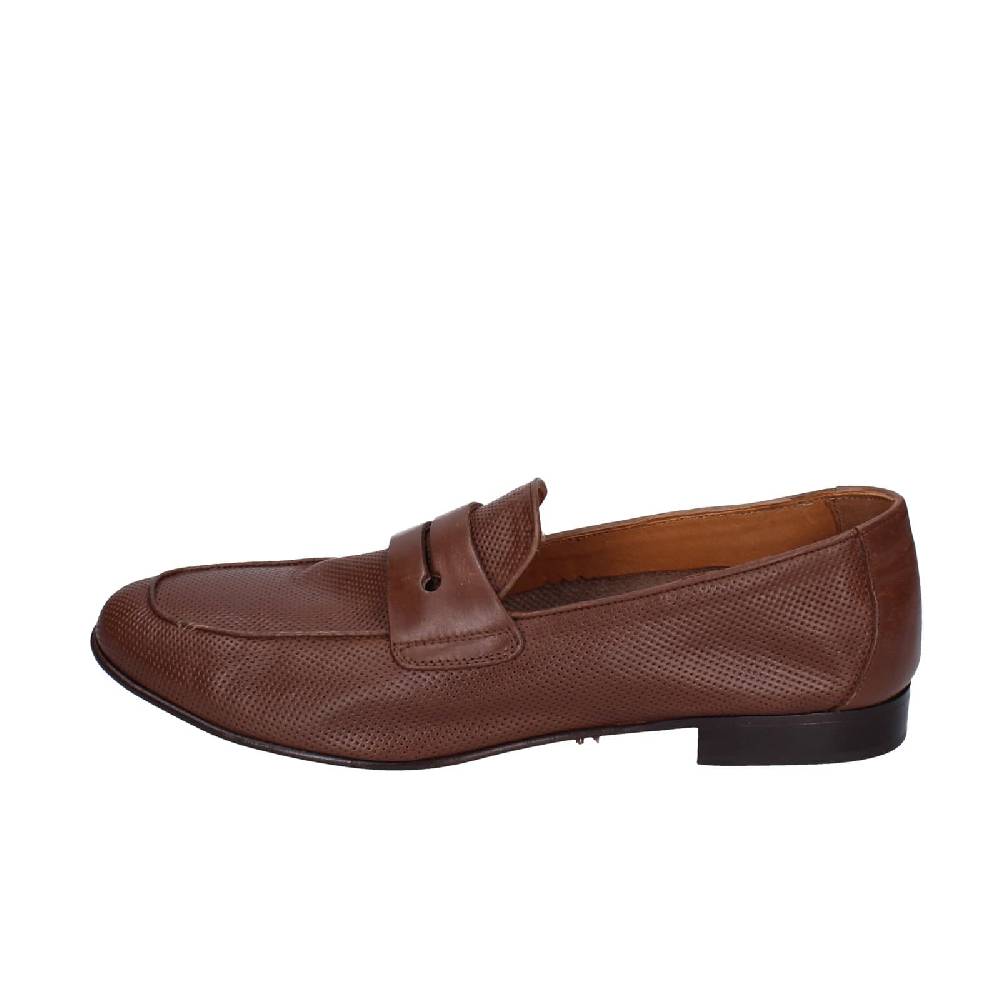 scarpe uomo POLLINI mocassini marrone pelle EY39 Hotsell