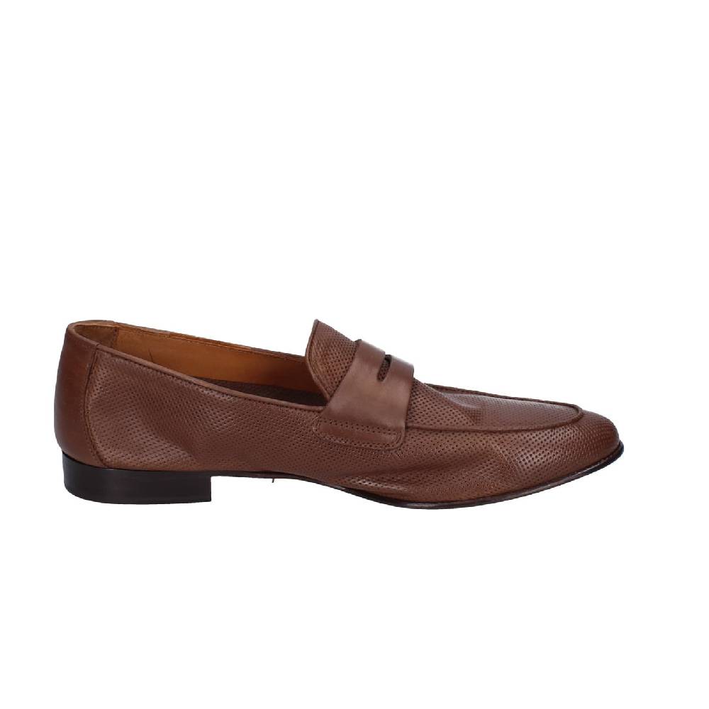 scarpe uomo POLLINI mocassini marrone pelle EY39 Hotsell